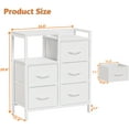 thumbnail image 3 of 5 Drawer White Dressers for Bedroom 2 Tier Shelf Storage Small Fabric Dresser for Closet Sturdy Metal Frame Modern Style Storage Cabinets Organization Units for Hallway Rooms, 3 of 8