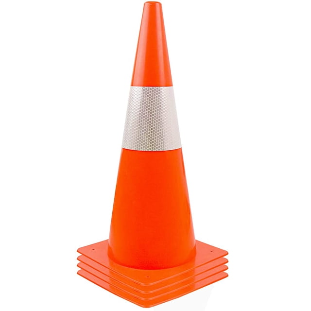 Conos de seguridad vial Invech de 15 pulgadas con cuello reflectante, paquete de 4