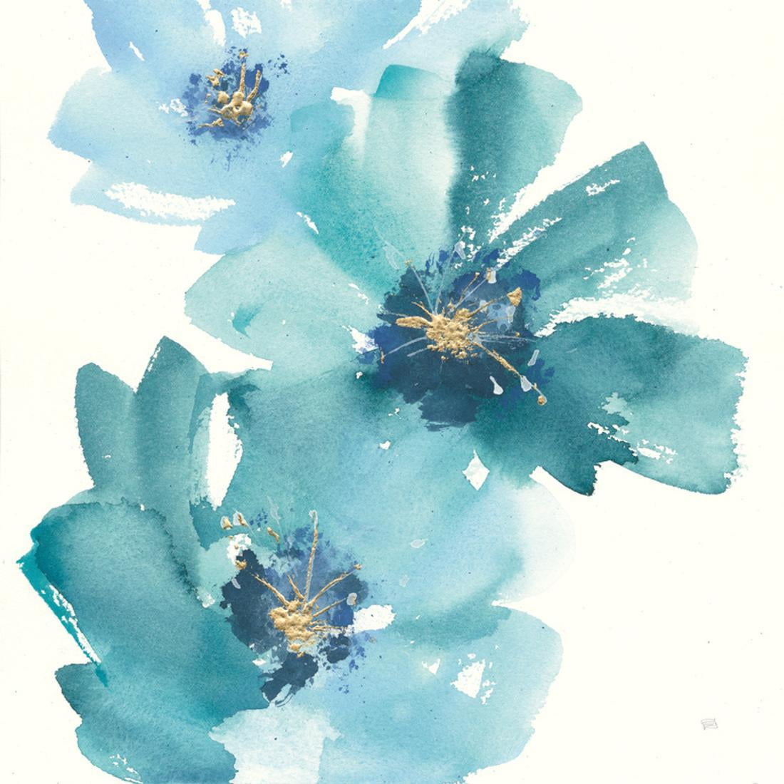 Teal Cosmos IV Blue Flower Abstract Floral Art Print Wall Art By Chris Paschke Walmart