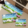 thumbnail image 4 of CCTFS Happy Easter Bunny Egg Kitchen Mat Rug Set - 3 Pcs Perfect for Kitchen Counter, 16''*24''/20''*32''/47''*18'', Functional for Decoration, 4 of 10