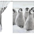 thumbnail image 3 of GZHJMY Cute Penguins Sheer Window Curtain Panel Drape 55x84 Inch for Living Room Bedroom Kids Room 2 Piece Home Decor, 3 of 4