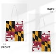thumbnail image 3 of DouZhe Reusable Grocery Bags, Retro Maryland State Flag Patriotic Lightweight Polyester Canvas Cloth Tote Bag for Travle Gym Shopping School, 15" x 16", 3 of 7