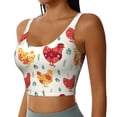thumbnail image 2 of Pofeuu Flower Chicken Print Sports Bra for Women Sexy Vest Yoga Running Gym Fitness Crop Bras Tops-X-Large, 2 of 8