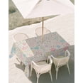 thumbnail image 3 of 60x120 Inch Outdoor Tablecloth with Umbrella Hole Zipper Rectangle Colorful Flowers Rectangular Tablecloths Outside Waterproof Polka Dots Spring Modern Retro Patio Table Cloth Cover for Picnic Party, 3 of 8