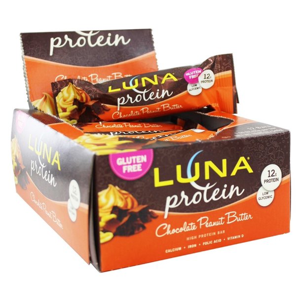LUNA Protein Snack Bars, Gluten Free, Chocolate Peanut Butter Flavor