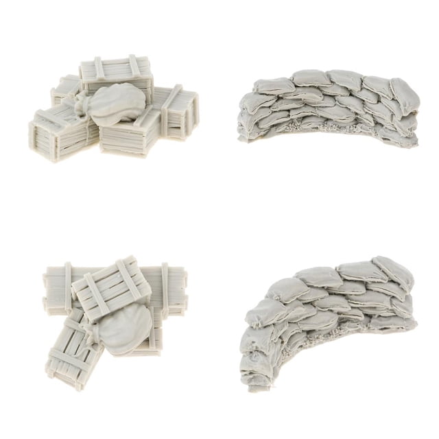 Milaget 4/set 1:35 Resin Miniatures Scenario Ammunition Boxes Bags and Sangbag Wall Sand