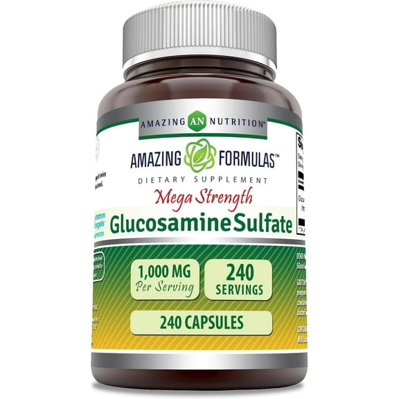 Amazing Formulas Glucosamine Sulfate (Mega Strength) Supplement - 1000 Mg, 240 Capsules