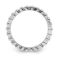 thumbnail image 2 of Solid 925 Sterling Silver Stackable Diamond Ring Eternity Band Size 8 (.08 cttw.), 2 of 6