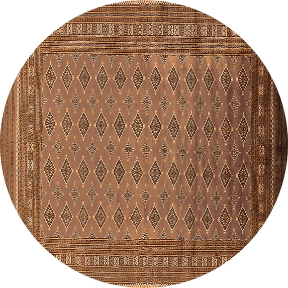Ahgly Company Indoor Round Oriental Orange Industrial Area Rugs, 6' Round