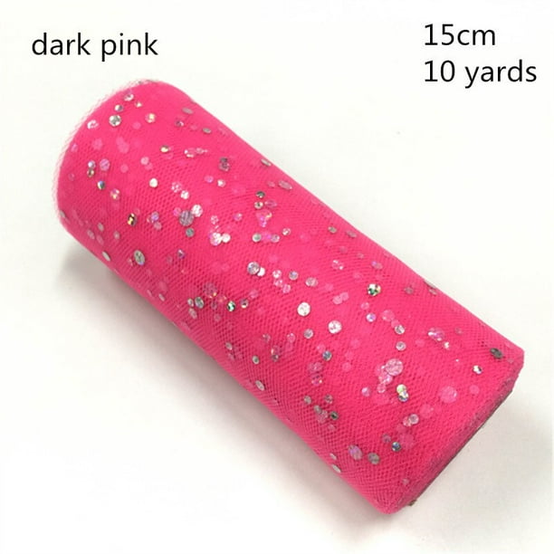 Rollo de tul para decoración de Baby Shower, tela con lentejuelas brillantes, tutú, cumpleaños, boda, suministros para fiestas, 15cm, 10 yardas