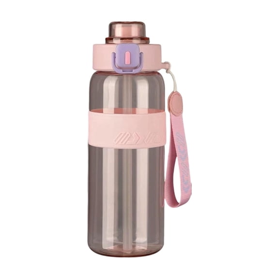 Clear Water Bottle with Straw ,Bpa-Free Wide Mouth Bottle Leakproof Motivational Bottles Water for Gym,Hiking,School Or Office