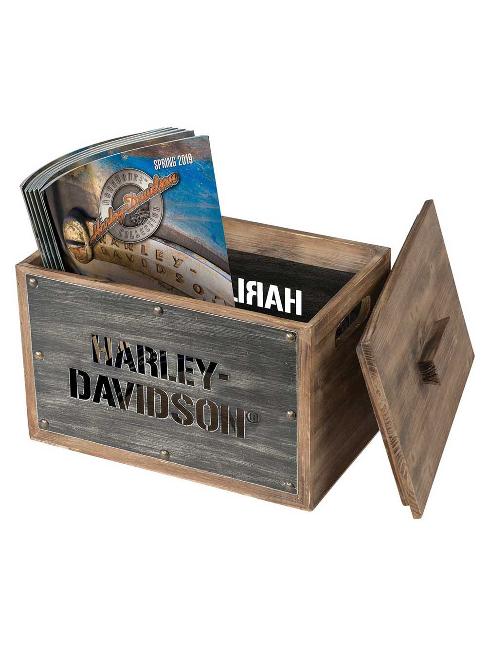 Free Shipping! Harley-Davidson Wooden Storage Box w/ Lid