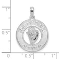thumbnail image 2 of FJC Finejewelers 925 Sterling Silver Rhodium Plated Polished Sanibel Circle with Shell Charm 25 x 18 mm, 2 of 6