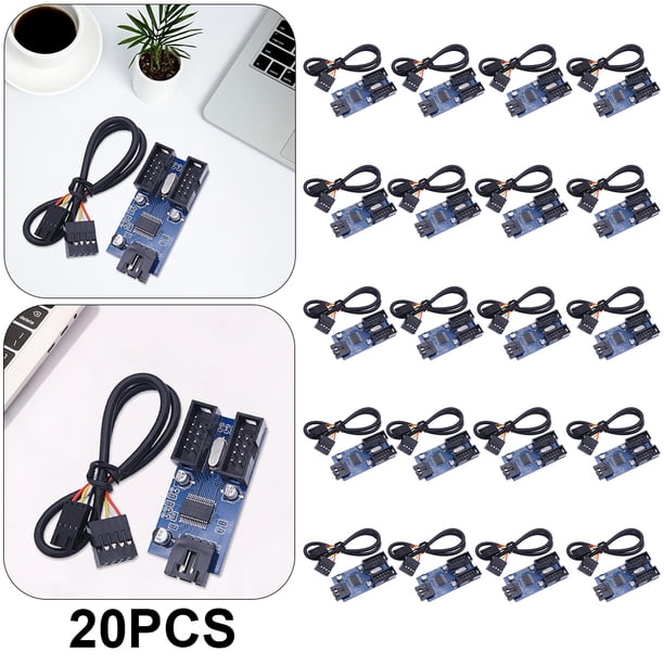 Placa Base Computadora Escritorio Divisor Cabezal USB 9 Pines Conector 1 A 2 Puertos