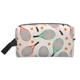 thumbnail image 2 of Uemuo Cute Tennis Racket Pattern Portable Toiletry Bags with Handle, Waterproof travel Make up Bags for Women, Large Capacity Travel Cosmetic Bags, 2 of 9