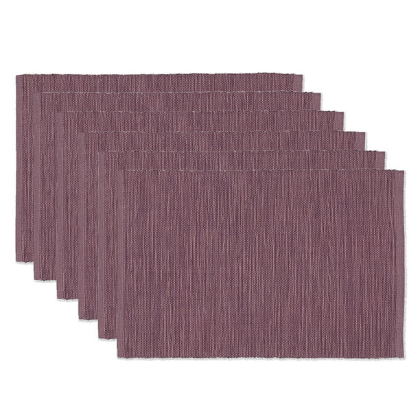 DII Plum Perfect Tonal Placemat (Set of 6), 19"x13", 100 Cotton