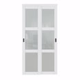 thumbnail image 3 of 48" x 96" Full-Assembled 3-Lite Primed Frosted Closet Sliding Doors With Hardware Kit & Handles, 3 of 8