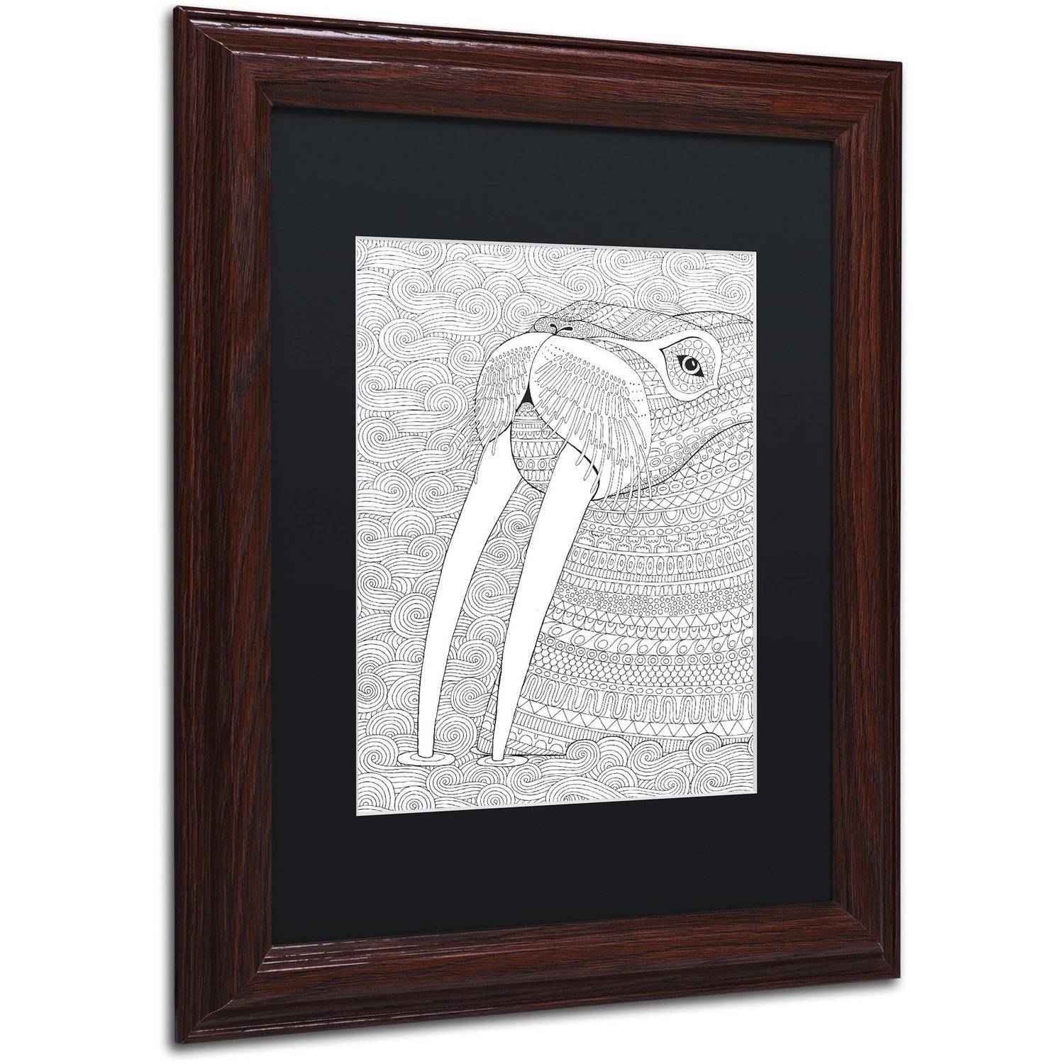 Trademark Fine Art "Animals 21" Canvas Art by Hello Angel, Black Matte, Wood Frame