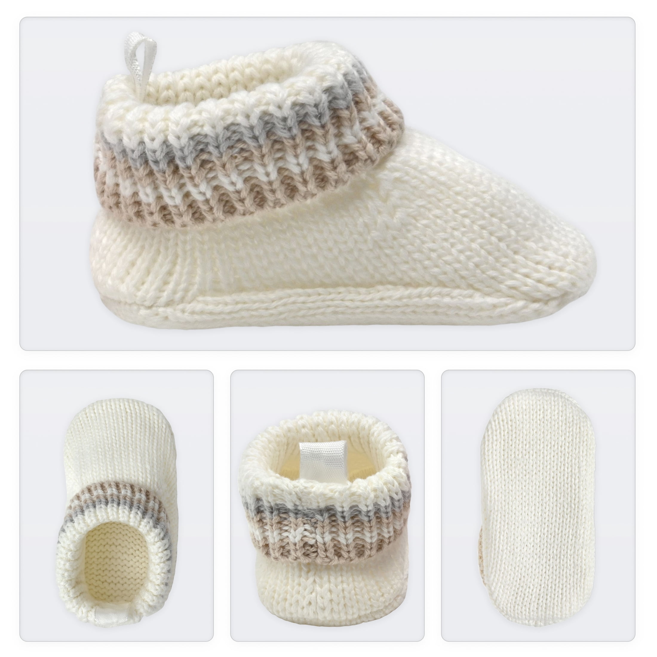 Carter's Child of Mine Infant Knit Slippers, Newborn Booties, White
