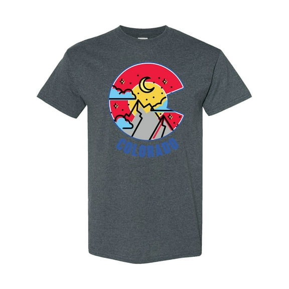 Inktastic Colorado Mountain Scene with Clouds and Moon T-Shirt