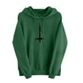 thumbnail image 2 of Trushirts Women's Distressed Cross Hoodie - Mint Green, Size XL - Gothic Streetwear, 100% Polyester Relaxed Fit, 2 of 4