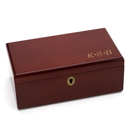 Monogram Engraved Wooden Valet Keepsake Box