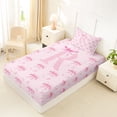 thumbnail image 4 of Erosebridal Letter R Initial Print Twin Sheet Sets For Girls,Pink Ribbon Bow Tie Kids Bedding 3 Pieces, 4 of 6