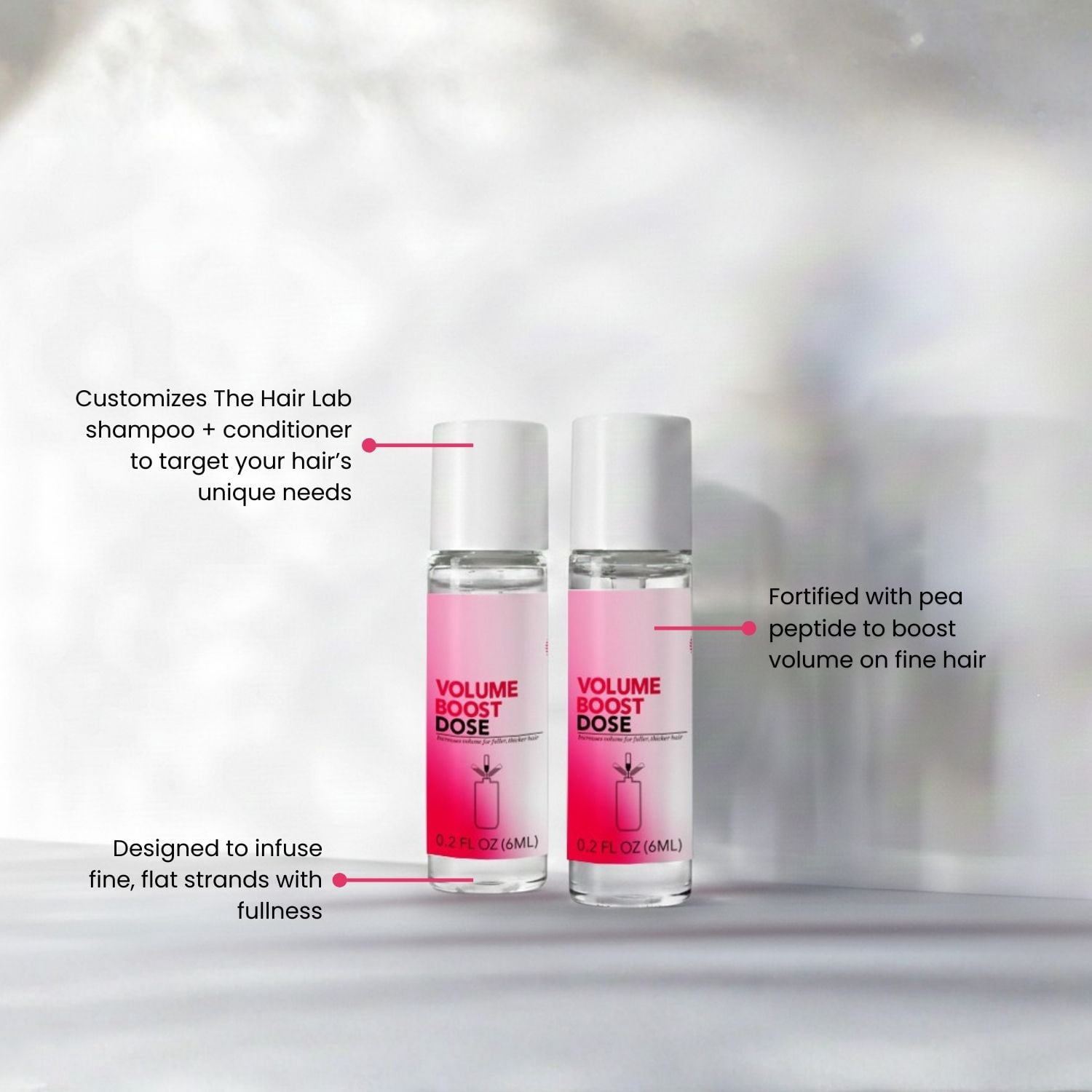 (2 pack) The Hair Lab Volume Boost Dose Set with Pea Peptide to Thicken Hair, 2 x 0.2 fl oz