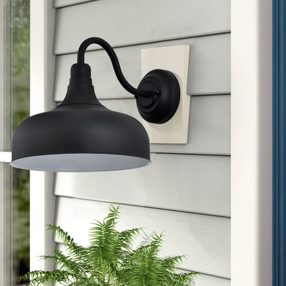 C Cattleya 12W LED 1-Light Outdoor Barn Light, Wall Sconce-Matte Black