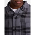 thumbnail image 4 of No Boundaries Boxy Fit Grunge Flannel Shirt with Long Sleeves, Men's XS-4XLT, 4 of 6