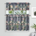thumbnail image 2 of Pioneer Kitchen Curtains and Valance Set 36 Inch Tier Art Watercolor Flower 3 Pieces Set Dining Room Small Curtain Drapes Cafe Curtains Valance for Home Decor Rod Pocket, 2 of 6