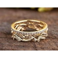 thumbnail image 3 of 0.75 Carat Sterling Silver Band with 18k Yellow Gold Plating Wedding Band with Man made diamond moissanite Anniversary Ring, 3 of 9