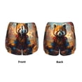 thumbnail image 3 of Pofeuu Prairie Meditating Raccoon Print Women's Athletic Shorts Running Workout Shorts Tummy Control Quick Dry Gym Shorts with Pockets Double layer sports shorts-Medium, 3 of 7