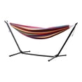 thumbnail image 2 of TidBay Basics Double Hammock with Space Saving Metal Stand, Indoor Hammock Stand with Carrying Bag, Strong Load-Bearing, Striped Print, 2 of 7