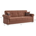 thumbnail image 6 of Ottomanson Convertible Sleeper Sofa Bed with Hidden Storage, Firm Comfort Couch, Brown, 6 of 7
