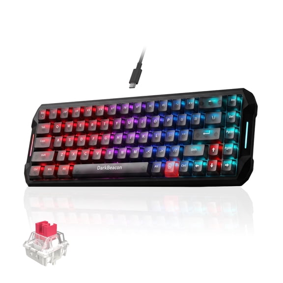 DarkBeacon Gaming Keyboard, 68 Keys Mechanical Keyboard with Hall Effect Magnetic Switch, RGB Backlit, 65 percent Wired Keyboard for PC Gamer