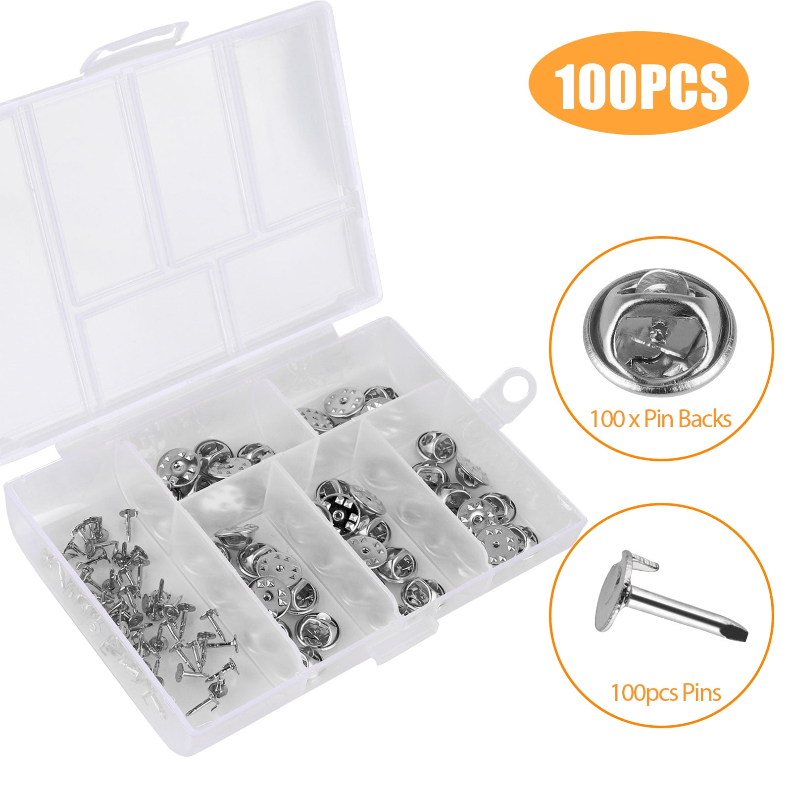 EEEkit 50/100 pairs Brass Butterfly Clutch Badge Insignia Clutches Tie