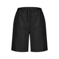 thumbnail image 3 of Fmbrln Womens Plus Size Summer Bermuda Shorts Fashion Casual Drawstring Elastic Waist Work Shorts Comfy Lightweight Shorts with Pockets, 3 of 4