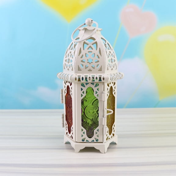 15.5" Moroccan Lanterns Decorative Indoor & Outdoor, Vintage Christmas Candle Holder, Metal Lanterns Decorative, Table, Patio, Porch, Shelf, Home Decor B