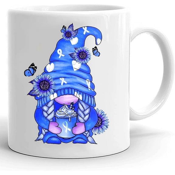 Diabetes Gnome Mug, Blue Gnome, Gifts For Her Him, Diseases 11oz 15oz Ceramic Coffee Gifts For Family Friend Men Women On Birthday Christmas Anniversary