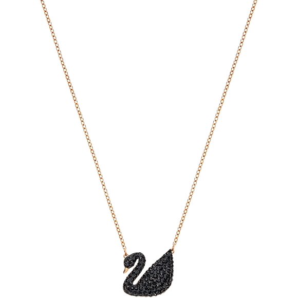 2PCS Black swan necklace Sterling Silver Necklaces for Women Girls-Dainty Personalized Pendant Necklace for Women Teen Girls