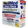 NeilMed Sinus Rinse All Natural Relief Premixed Refill Packets 100 Each (Pack of 4)