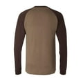 thumbnail image 3 of BELLA + CANVAS - Long Sleeve Jersey Baseball Tee - 3000 - Heather Brown/ Brown, 3 of 3