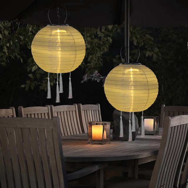 Lámpara Linterna solar LED de 12 pulgadas, impermeable, para colgar al aire libre, luz de globo (blanco) Ndcxsfigh Nuevos Originales