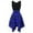 Blue, variant on IROINNID Women's Sleeveless Prints A-Line Dress Cold Shoulder Cross Up Plaid Irregular Dress Round Neckline Below The Knee Dress