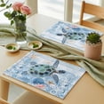 thumbnail image 6 of Ocean Turtle Placemats for Dinning Table Set of 6, Blue Coral Coastal Starfish Nautical Shell Burlap Kitchen Place Mats Waterproof Cloth Table Mats, Indoor Outdoor Placemats Easy Clean Dinner Decor, 6 of 8