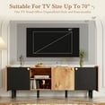 thumbnail image 3 of PORKISS TV Stand for 65/70 inch TV, Entertainment Center for TVs with Storage Cabinet for Living Room, TV Console Cabinet, Black + Brown, 3 of 10
