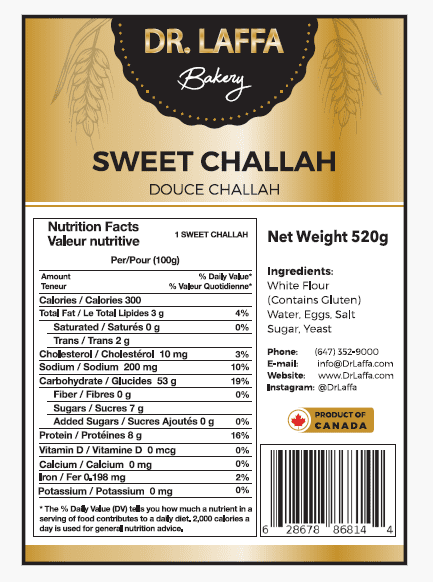 Dr. Laffa Bakery challah sucrée