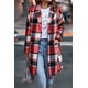 thumbnail image 5 of Abrigo PRETTYGARDEN Shacket a Cuadros con Botones Mezcla de Lana Rojo Talle S, 5 of 8