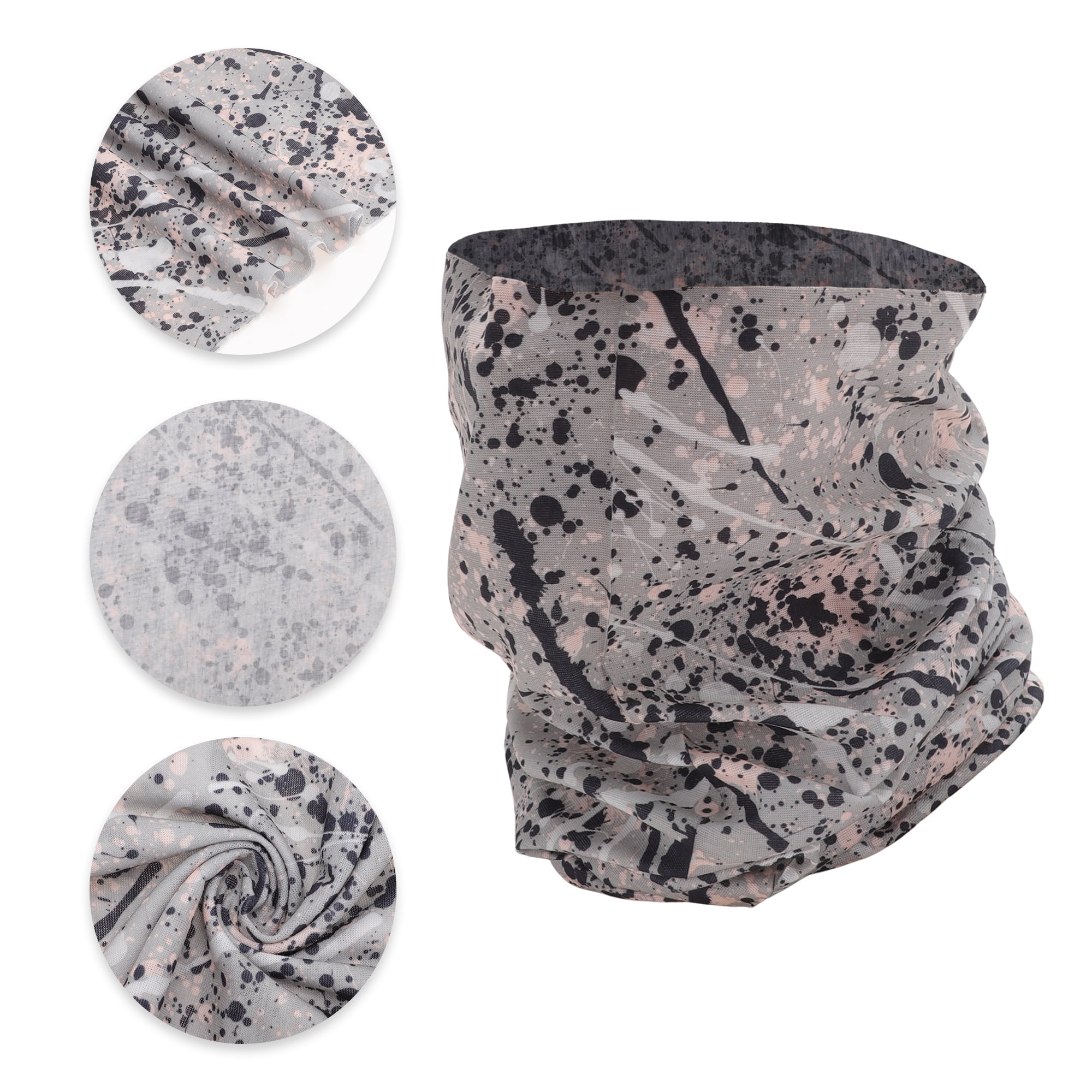 Unique Bargains Face Scarf Mask Gray Black 1 Pc